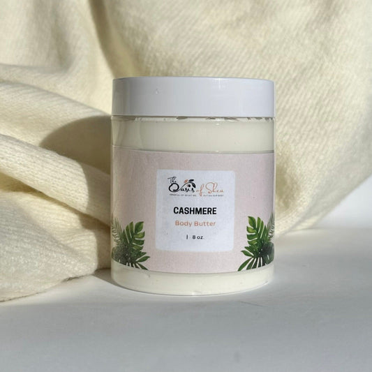 Cashmere Emulsified Body Butter in a soft cream jar – ultra-moisturizing body butter with cashmere woods and jasmine scent for silky, hydrated skin
